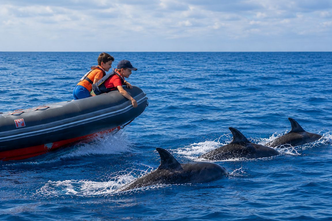 Wild dolphins off the Lagos coast