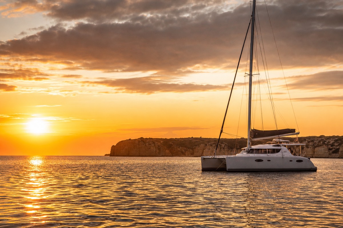 Golden hour over the Ponta da Piedade cliffs